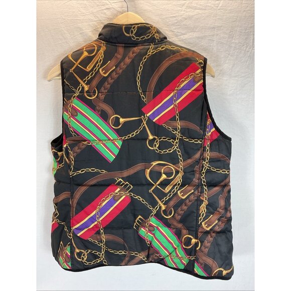 VTG Ralph Lauren Equestrian Quilted Reversible Vest‎ LG Embroidered Crest - Picture 2 of 10